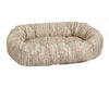 The Bowsers Donut Dog Bed sorrento. The sorrento is a multi-colored fabric with thin stripes throughout