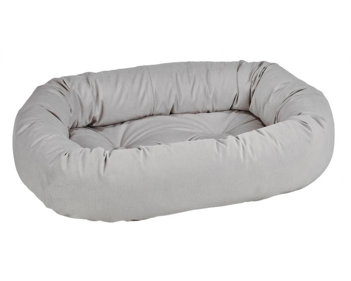 The Bowsers donut dog bed granite edition. It's a light gray with padding all the way around